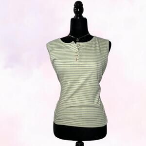 Tradition Green Y2K Button Up Tank Summer